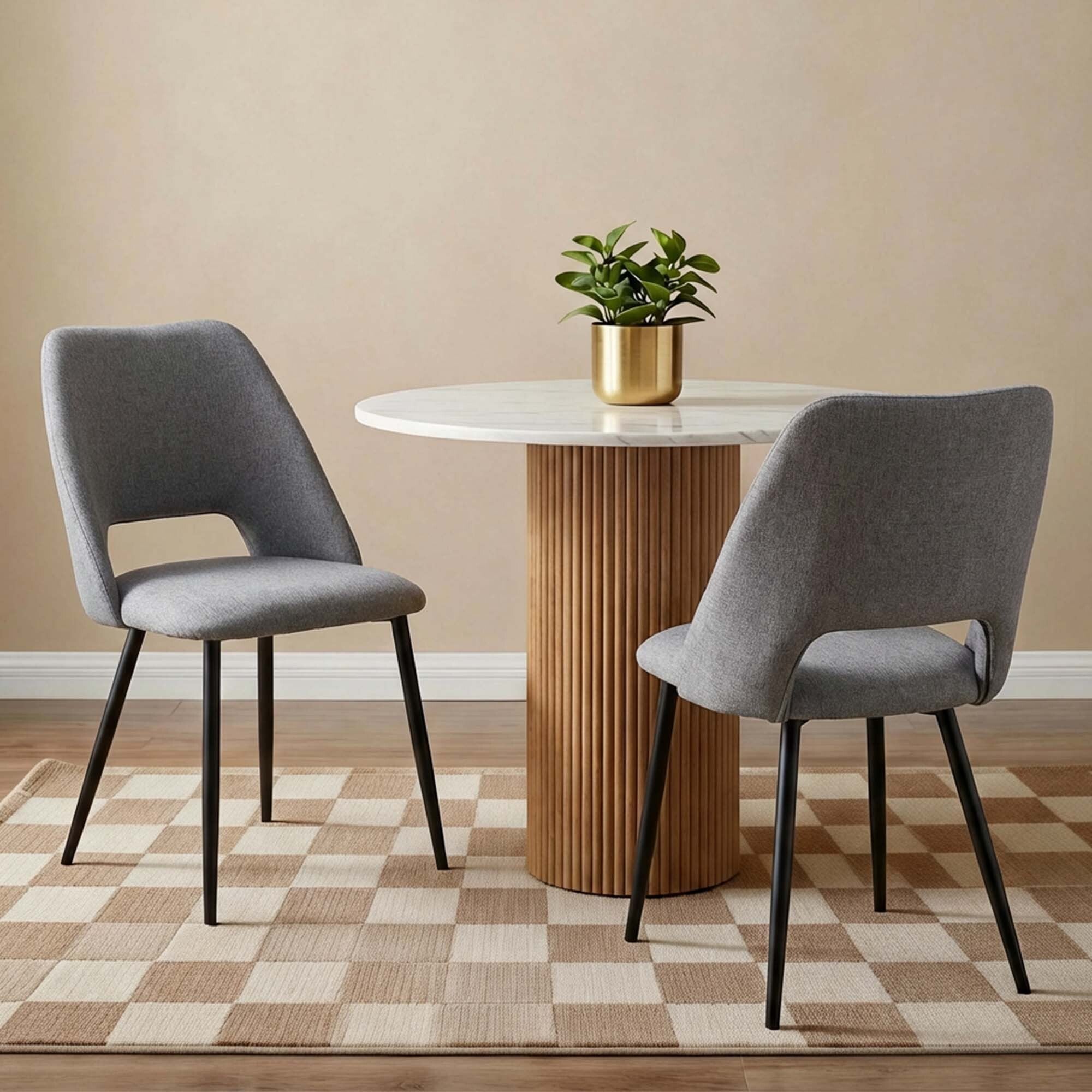 LivaraHome Belmont Bouclé Upholstered Dining Chairs (Set of 2) - Elegant