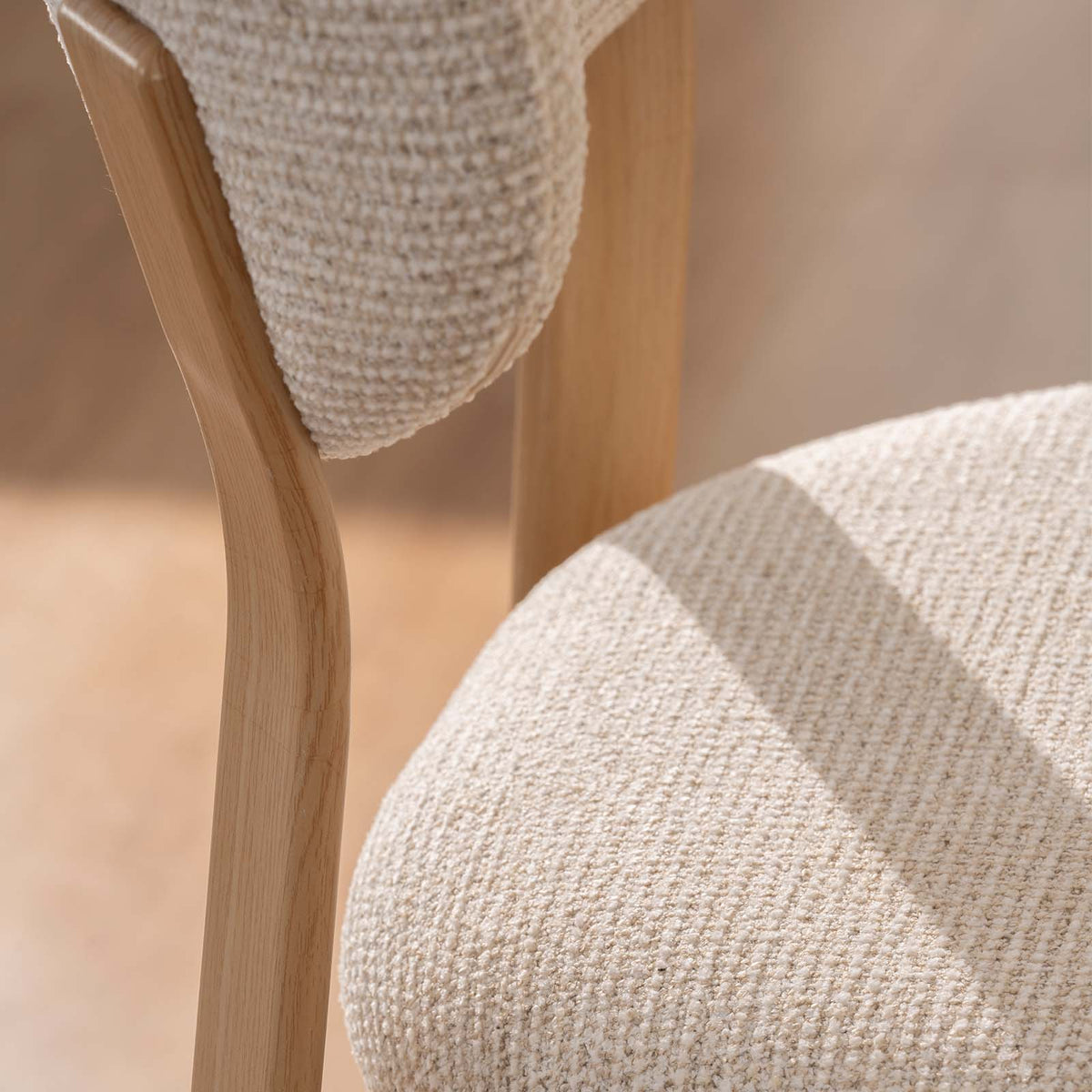 LivaraHome Luna 65cm Chenille Upholstered Bar Stools (Set of 2) - Natural