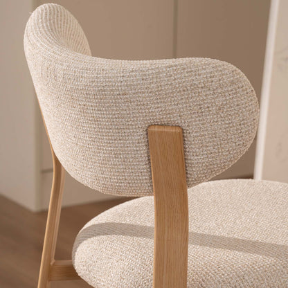 LivaraHome Luna 65cm Chenille Upholstered Bar Stools (Set of 2) - Natural