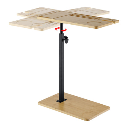LivaraHome Anita Bamboo & Steel Adjustable Side Table - Natural