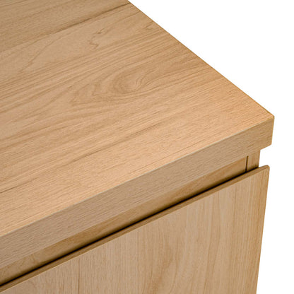 LivaraHome Bridge 3 Door Sideboard Storage Cabinet Buffet - Natural