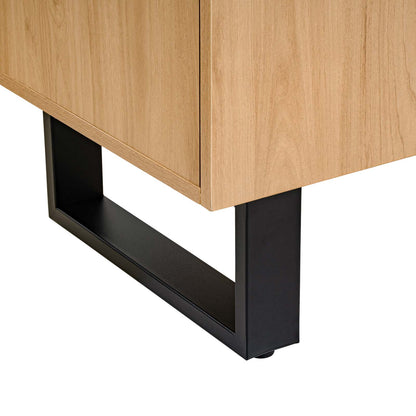 LivaraHome Bridge 3 Door Sideboard Storage Cabinet Buffet - Natural