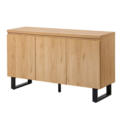 LivaraHome Bridge 3 Door Sideboard Storage Cabinet Buffet - Natural