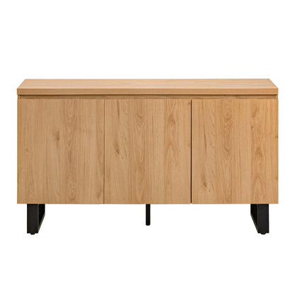 LivaraHome Bridge 3 Door Sideboard Storage Cabinet Buffet - Natural