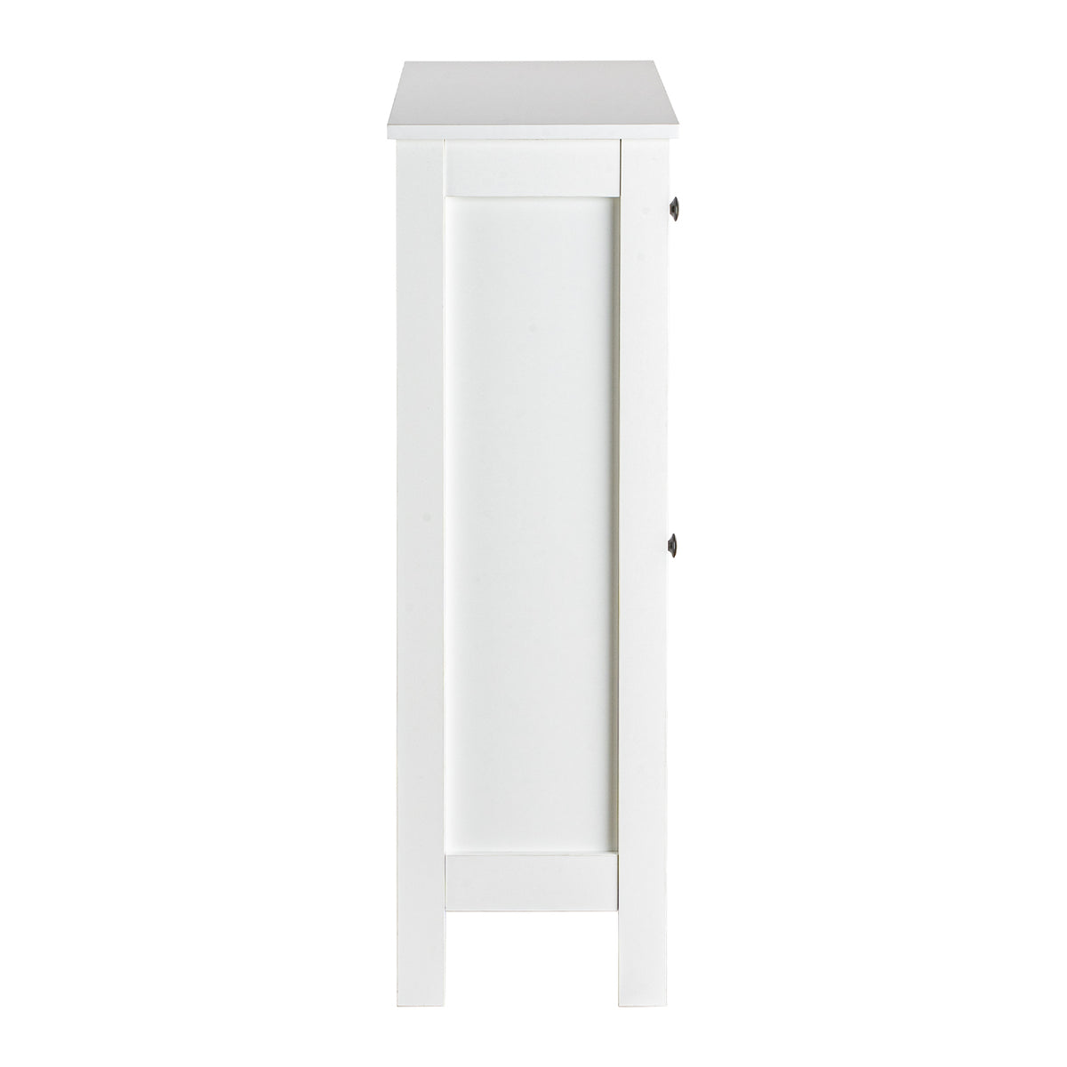 LivaraHome Hemnes 2 Flip Drawer Slim Shoe Storage Cabinet - White