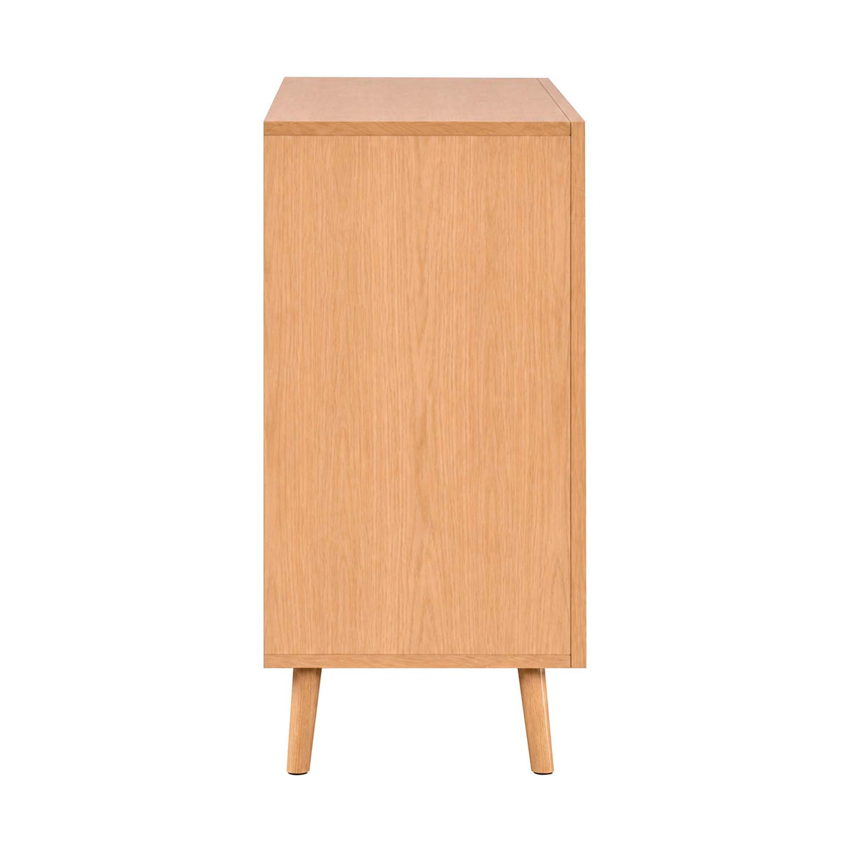 LivaraHome Arcen 2 Door Sideboard Curved Buffet Credenza - Oak