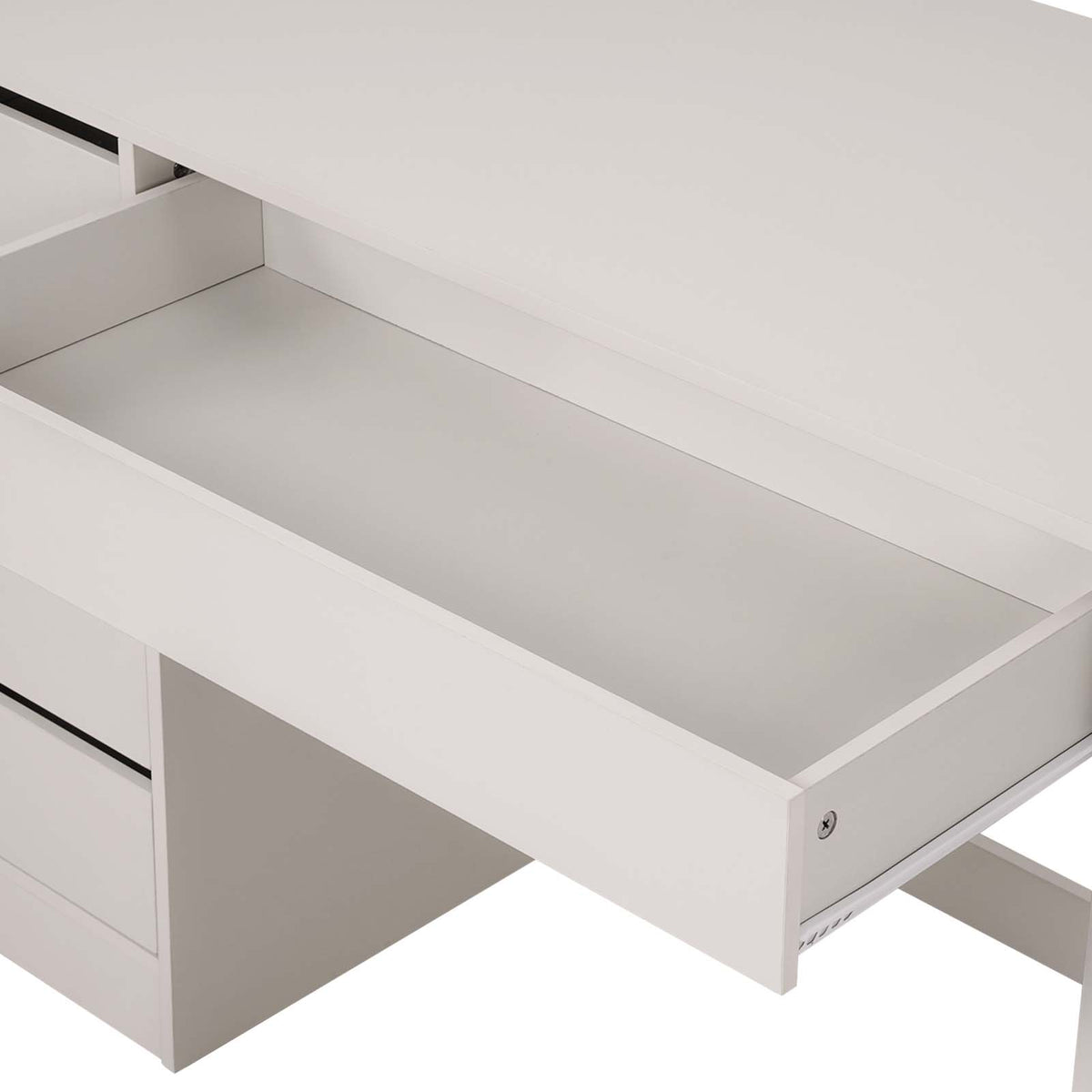 LivaraHome Ada 5 Drawer Computer Desk Storage Study Table - White