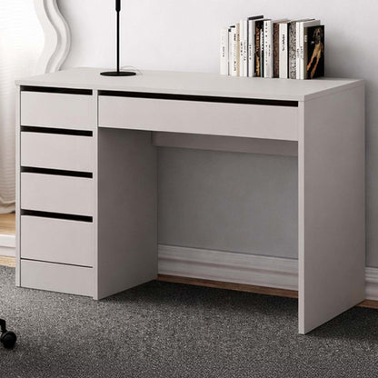 LivaraHome Ada 5 Drawer Computer Desk Storage Study Table - White