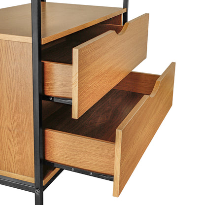 LivaraHome Sonoma 2 Drawer Clothes Rack Natural Garment Rack - Modern