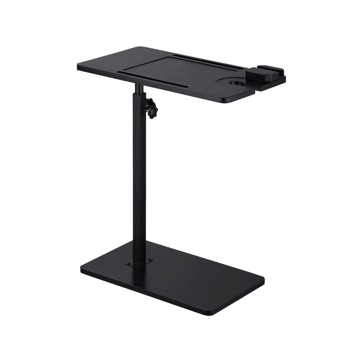 LivaraHome Nobi Bamboo & Steel C Shaped End Table Adjustable Height
