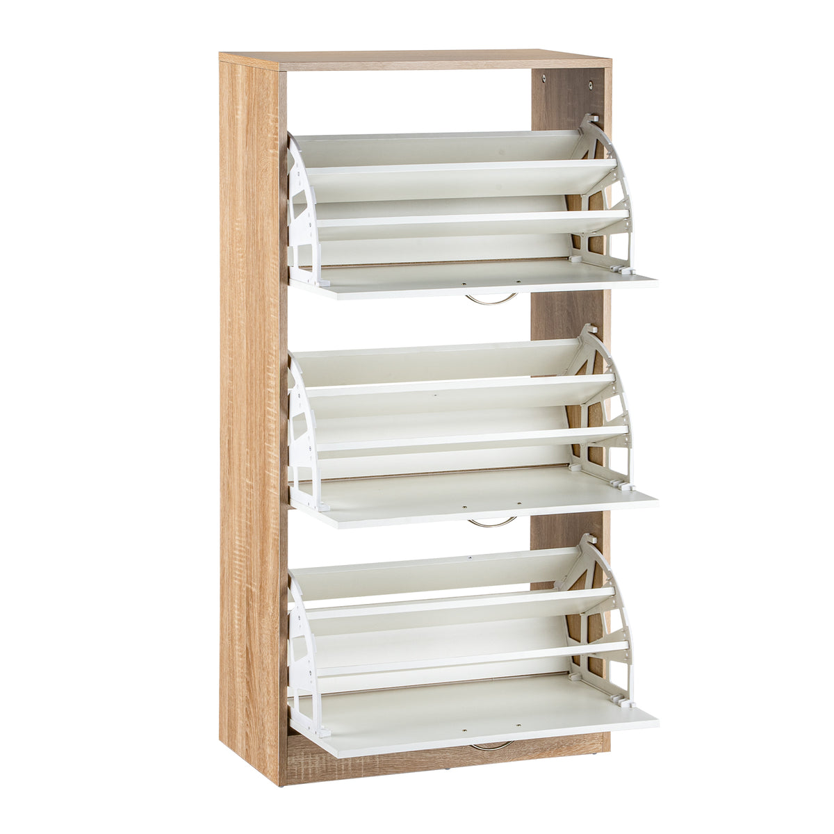 LivaraHome Anau 3 Door Shoe Cabinet Storage Entryway Organiser