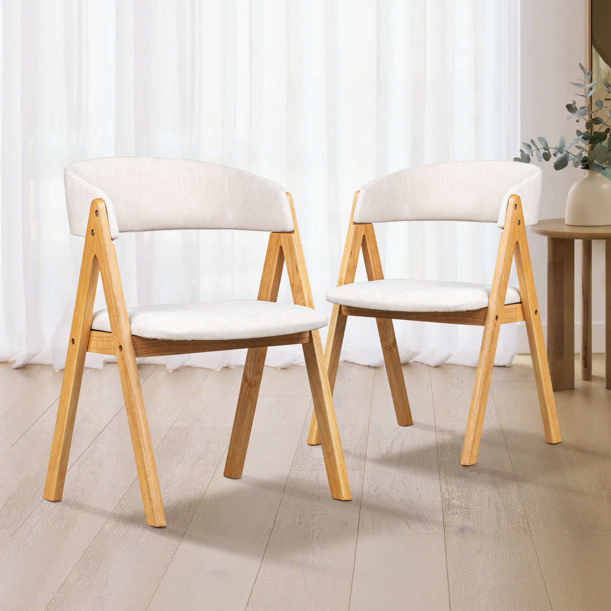 LivaraHome Gaudi Velvet Upholstered Dining Chairs (Set of 2) - Solid Wood