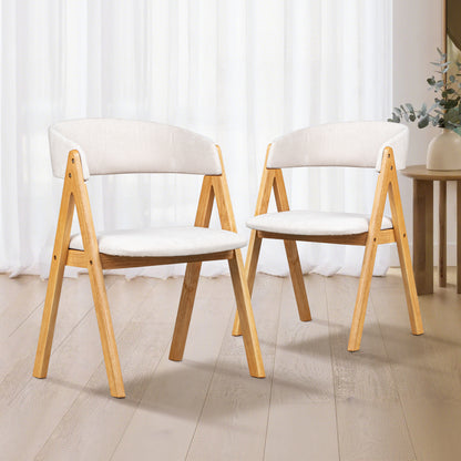 LivaraHome Gaudi Velvet Upholstered Dining Chairs (Set of 2) - Solid Wood