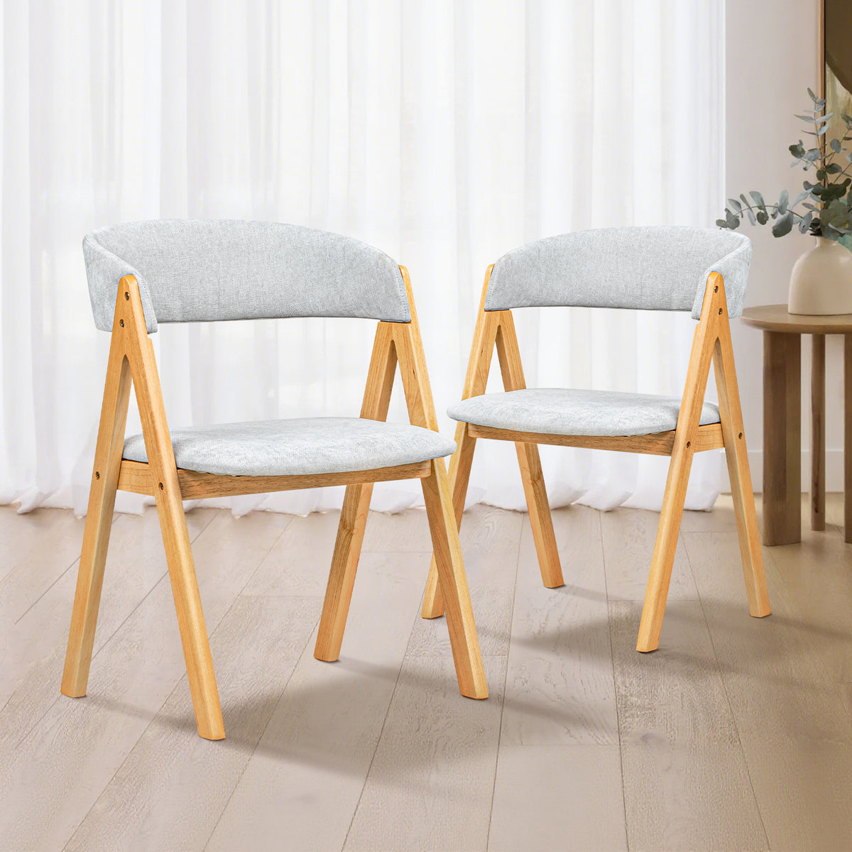 LivaraHome Gaudi Velvet Upholstered Dining Chairs (Set of 2) - Solid Wood