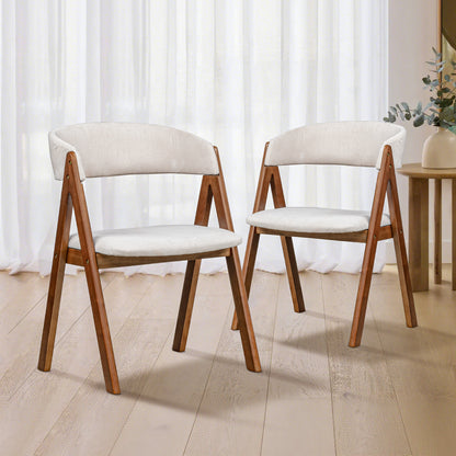 LivaraHome Gaudi Velvet Upholstered Dining Chairs (Set of 2) - Solid Wood