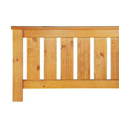 LivaraHome Alexis Solid Wood Bed Frame Rustic Slat Bedhead - Natural