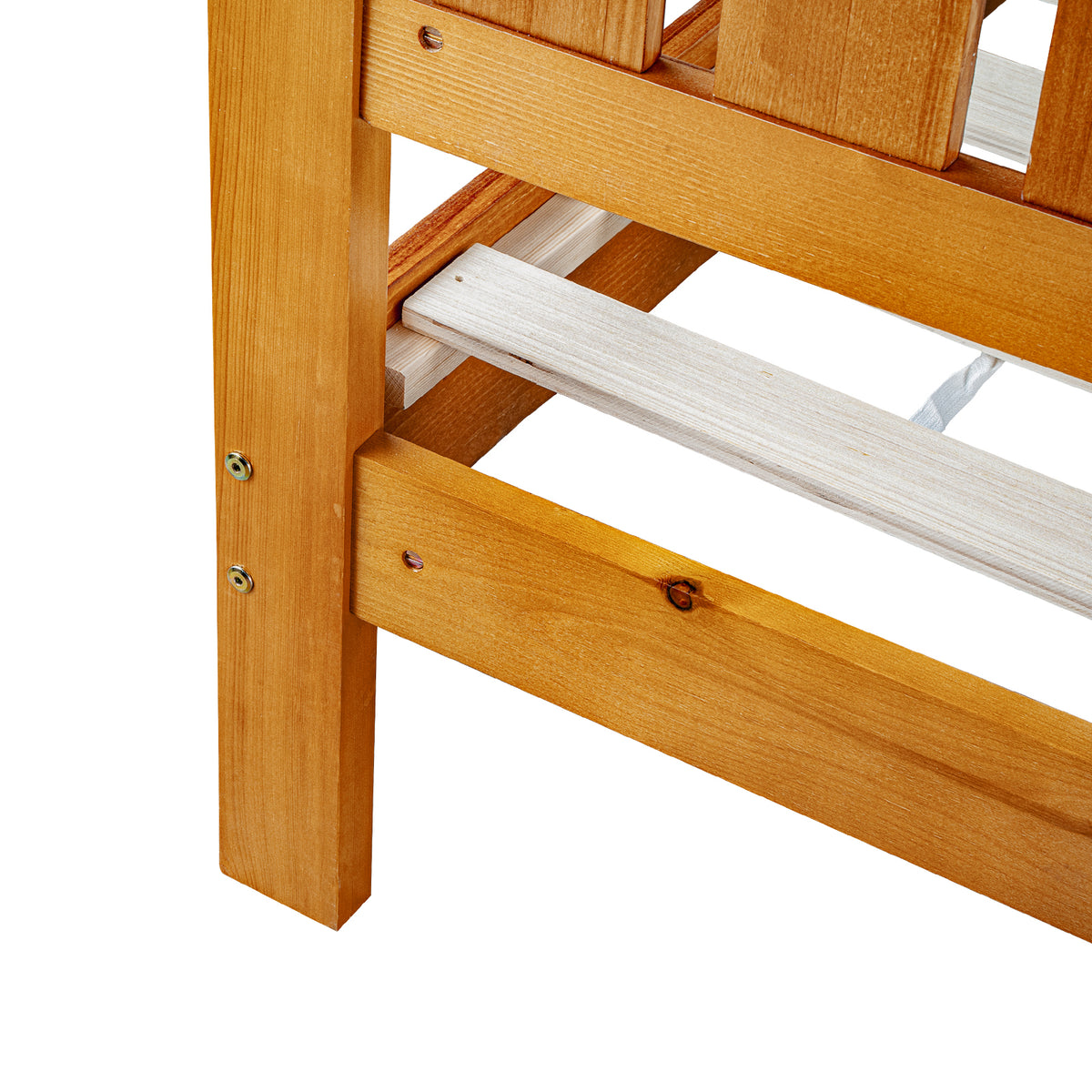 LivaraHome Alexis Solid Wood Bed Frame Rustic Slat Bedhead - Natural