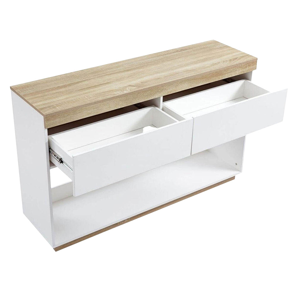LivaraHome Cuppa 2 Drawer Console Table Coastal Design