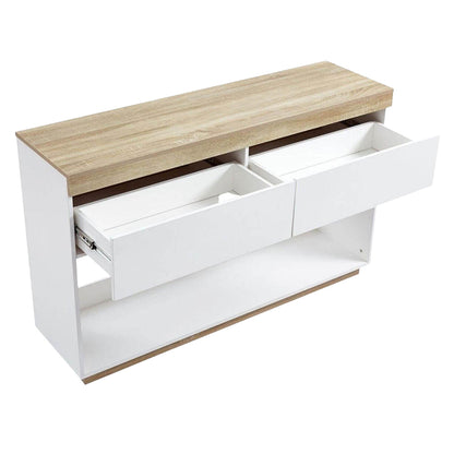 LivaraHome Cuppa 2 Drawer Console Table Coastal Design