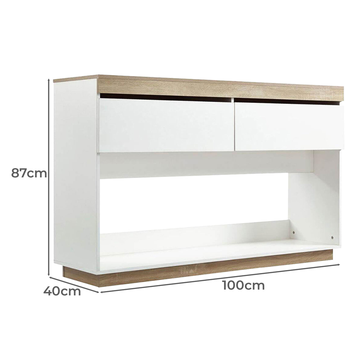 LivaraHome Cuppa 2 Drawer Console Table Coastal Design