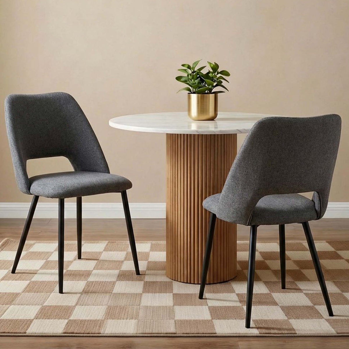 LivaraHome Belmont Bouclé Upholstered Dining Chairs (Set of 2) - Elegant