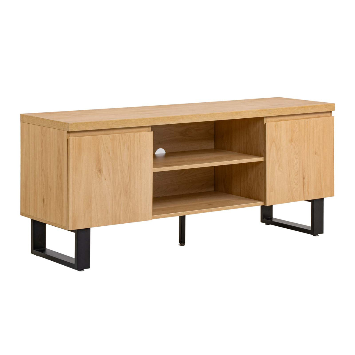 LivaraHome Bridge 2 Door TV Unit Entertainment Cabinet - Natural