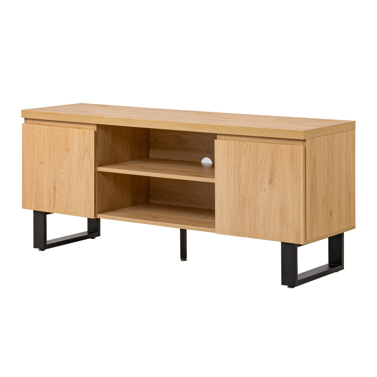 LivaraHome Bridge 2 Door TV Unit Entertainment Cabinet - Natural