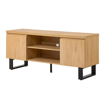 LivaraHome Bridge 2 Door TV Unit Entertainment Cabinet - Natural