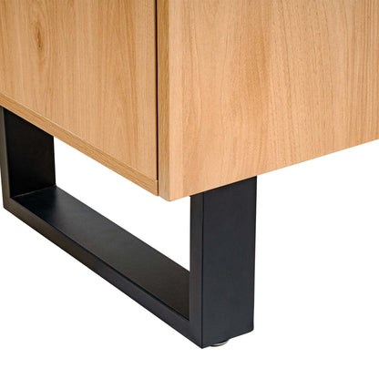 LivaraHome Bridge 2 Door TV Unit Entertainment Cabinet - Natural
