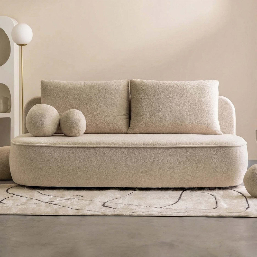LivaraHome Kimi 4 Seater Double Bouclé Sofa Bed with Storage