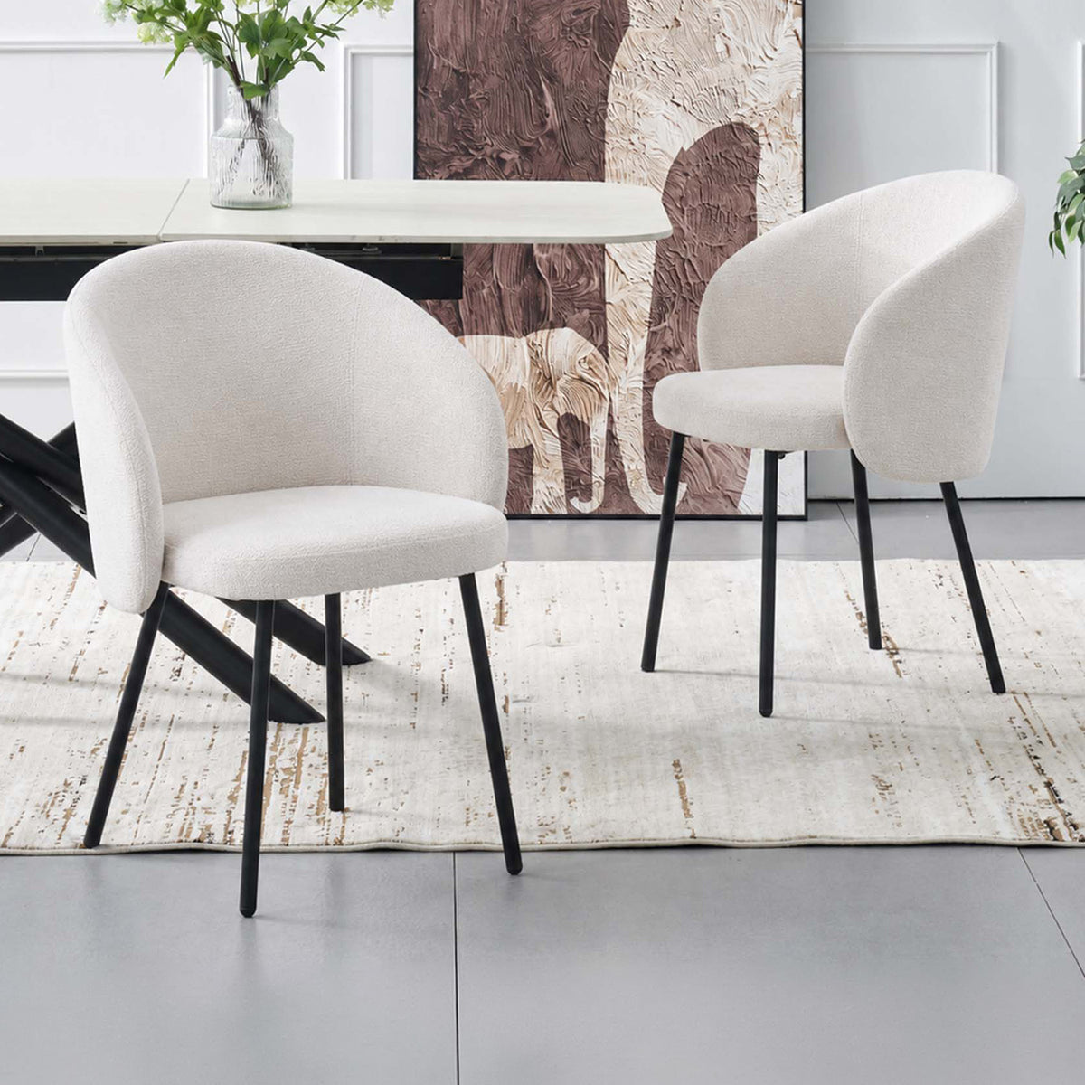 LivaraHome Lisa Upholstered Dining Chairs (Set of 2) - Modern