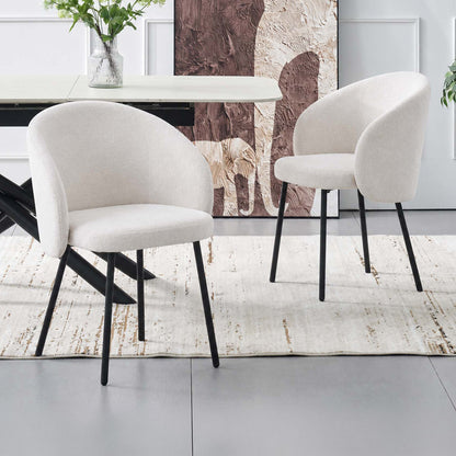 LivaraHome Lisa Upholstered Dining Chairs (Set of 2) - Modern