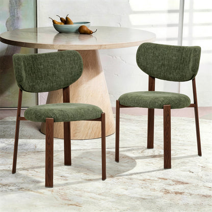 LIVARA Laurent Chenille Upholstered Dining Chairs (Set of 2)