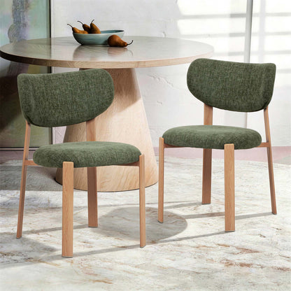 LIVARA Laurent Chenille Upholstered Dining Chairs (Set of 2)
