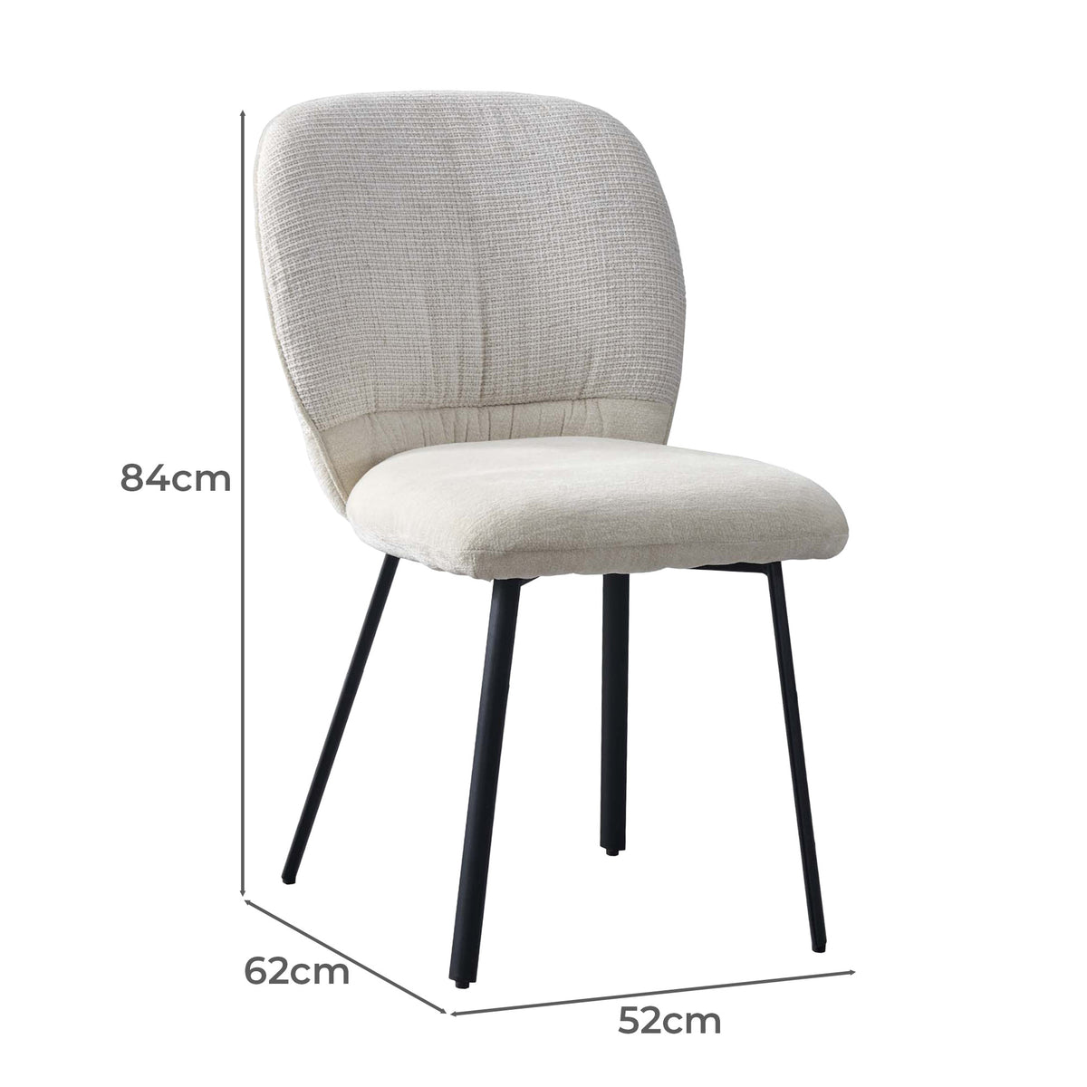 LivaraHome Milo Chenille Upholstered Dining Chairs (Set of 2)