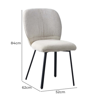 LivaraHome Milo Chenille Upholstered Dining Chairs (Set of 2)