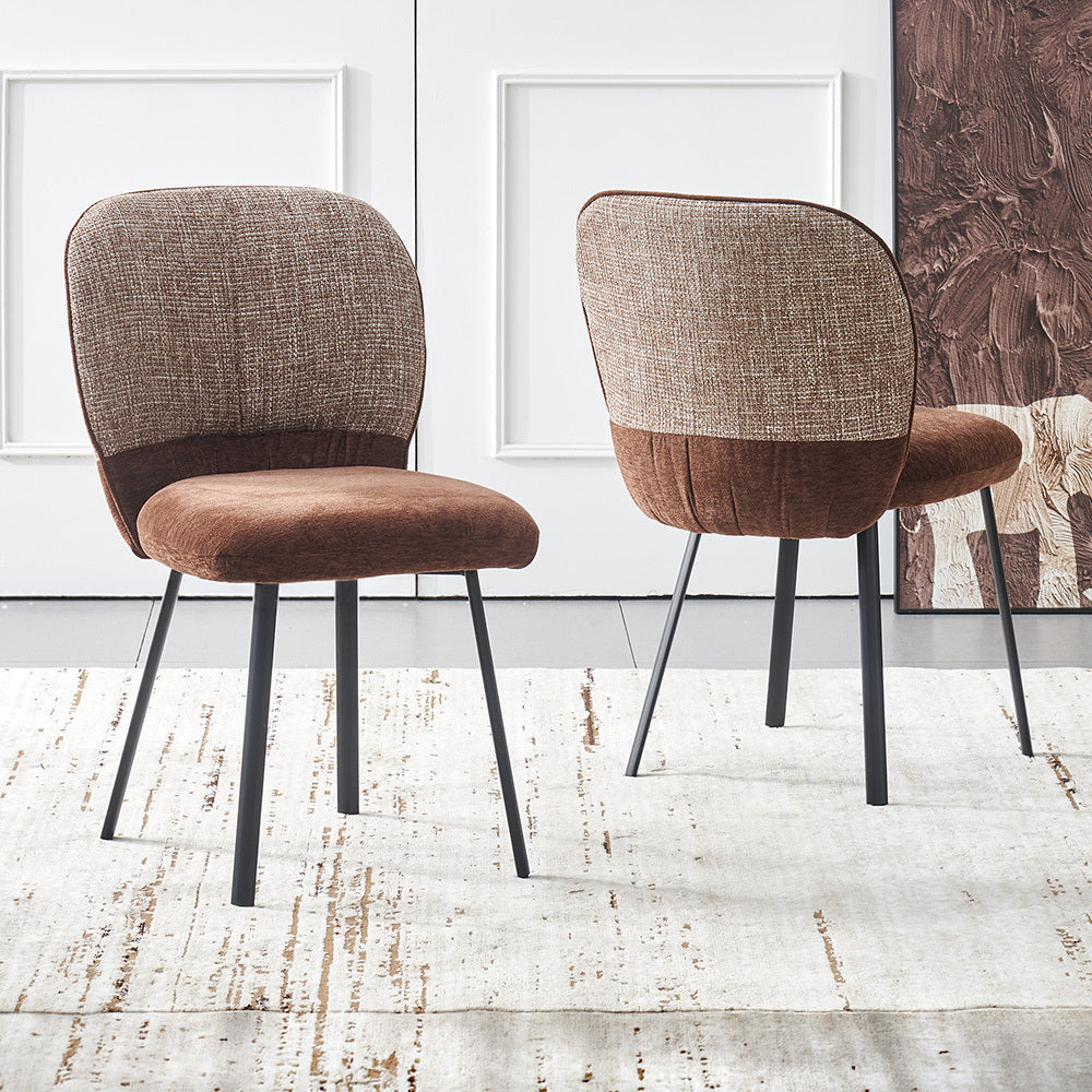 LivaraHome Milo Chenille Upholstered Dining Chairs (Set of 2)