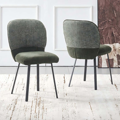 LivaraHome Milo Chenille Upholstered Dining Chairs (Set of 2)