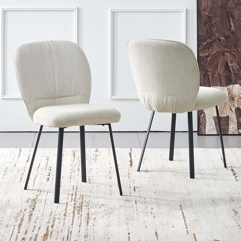 LivaraHome Milo Chenille Upholstered Dining Chairs (Set of 2)