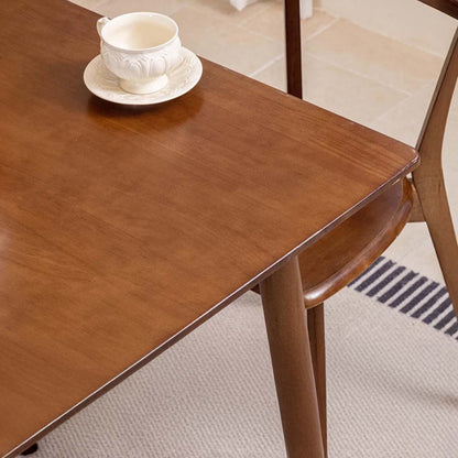 LivaraHome Nor 6 Seater Solid Rubberwood Dining Table - Walnut