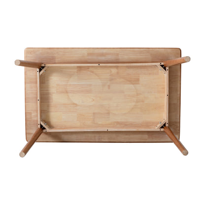 LivaraHome Nor 6 Seater Solid Rubberwood Dining Table - Walnut