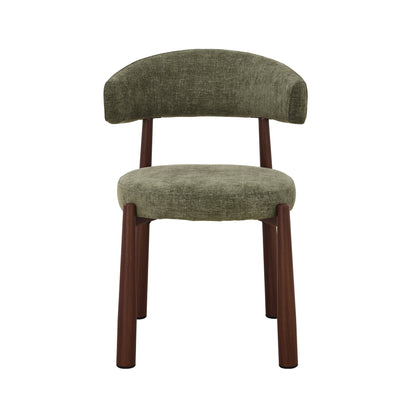 LivaraHome Rosa Chenille Upholstered Dining Chairs (Set of 2) - Metal Frame