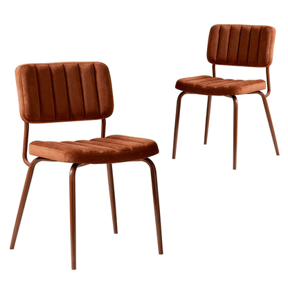 LivaraHome Lotus Velvet Upholstered Dining Chairs (Set of 2) - Modern