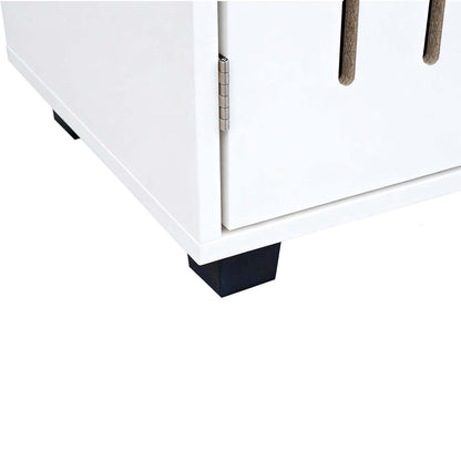 LivaraHome Eller 3 Door Slatted Shoe Cabinet Hidden Shoe Organizer