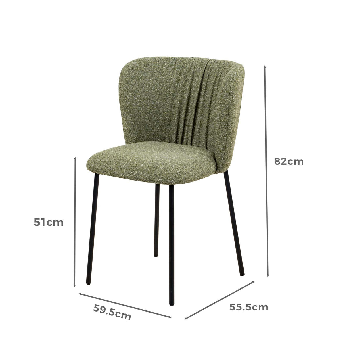 LIVARA Monty Boucle Dining Chairs Upholstered Dinner Chair (Set of 2)