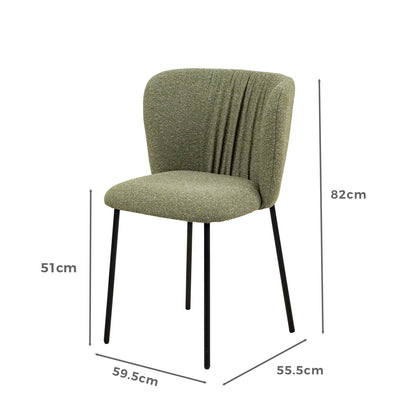 LIVARA Monty Boucle Dining Chairs Upholstered Dinner Chair (Set of 2)