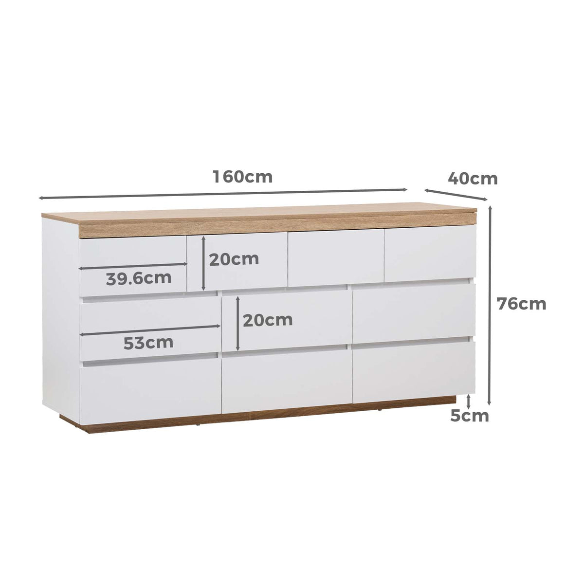 LivaraHome Cuppa 10 Drawer Chest Storage Dresser Organizer - Modern