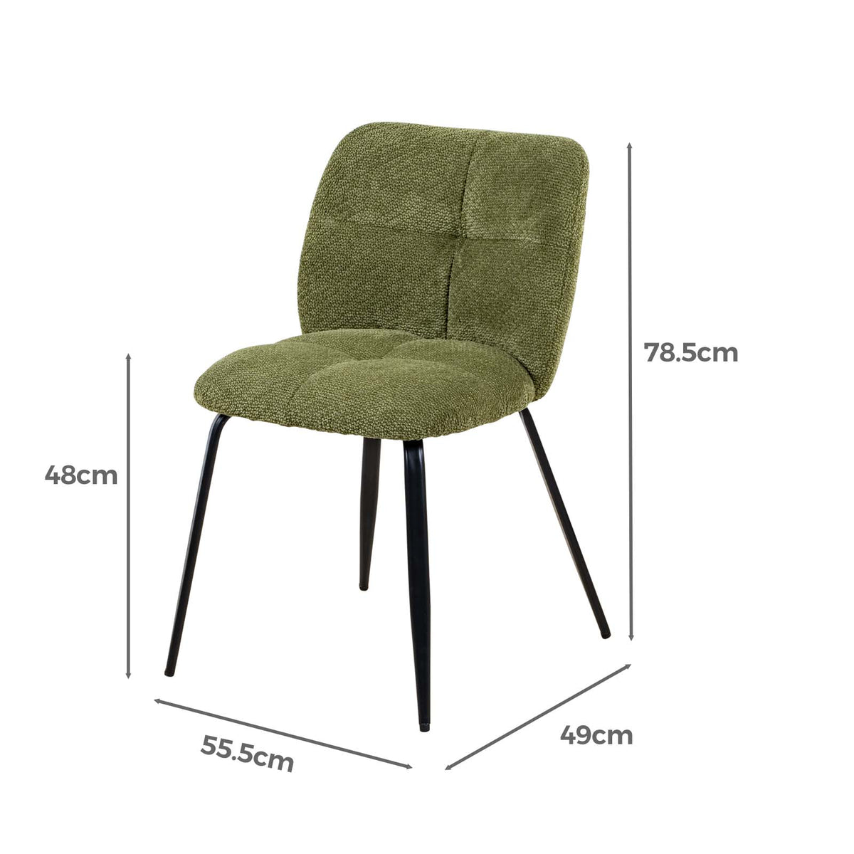 LIVARA Riviera Chenille Dining Chairs Tufted High Back (Set of 2)