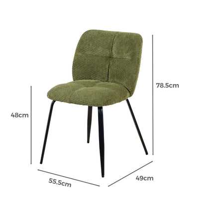LIVARA Riviera Chenille Dining Chairs Tufted High Back (Set of 2)