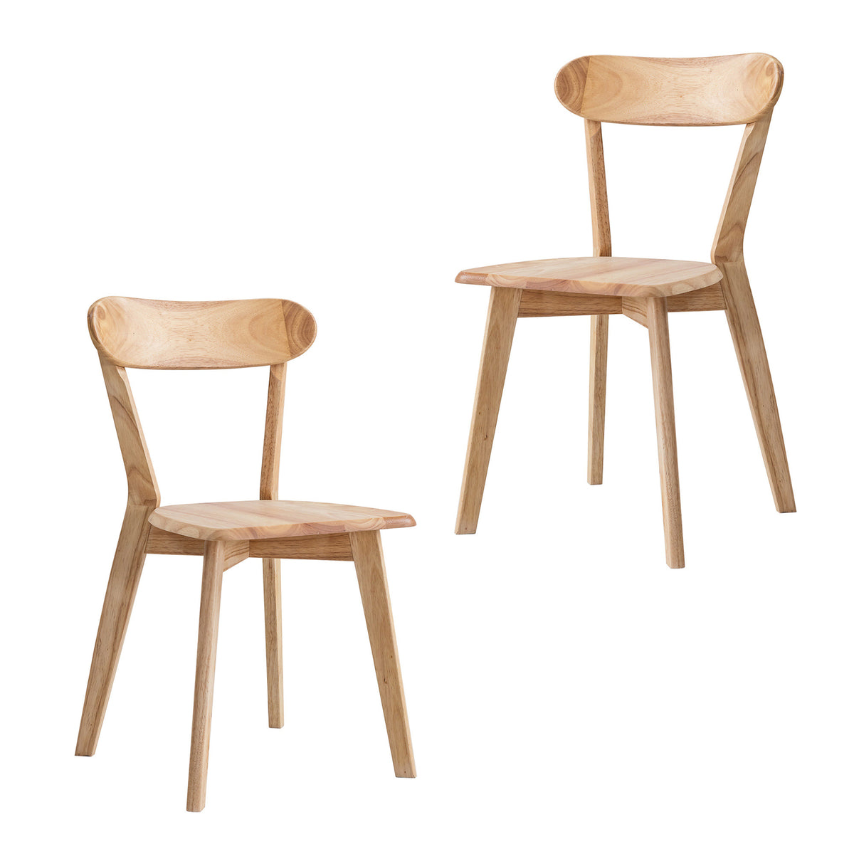LivaraHome Luis Solid Rubberwood Dining Chairs (Set of 2)